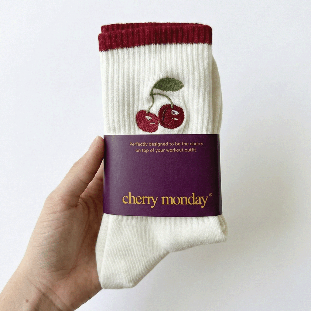 Cherry Fan - Calcetines Antiderrapantes para Yoga, Pilates y Barre