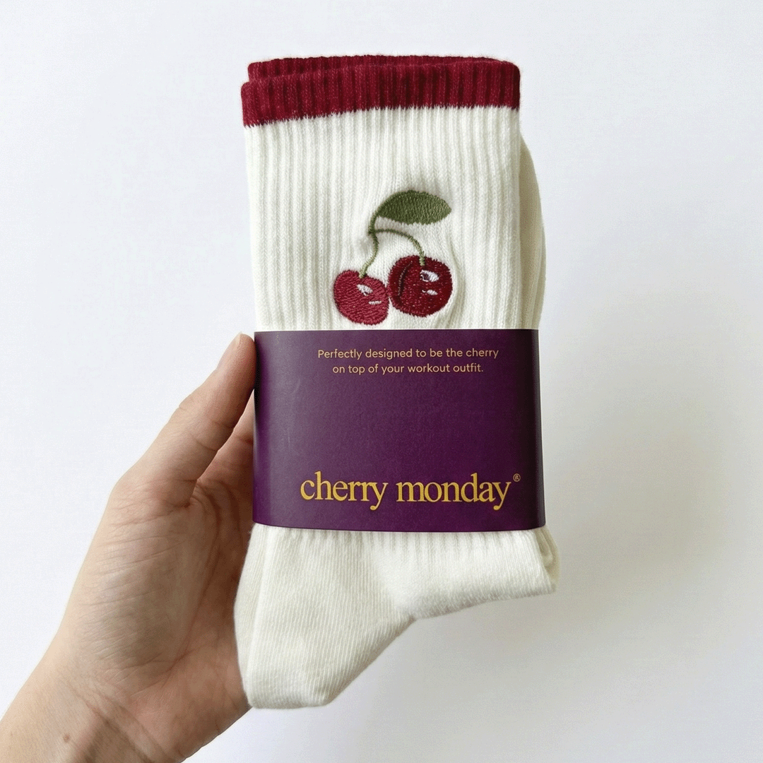 Cherry Fan - Calcetines Antiderrapantes para Yoga, Pilates y Barre