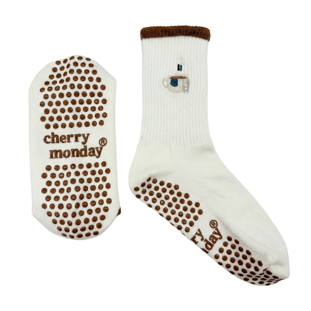The Coffee Lover - Calcetines Antideslizantes para Yoga, Pilates y Barre