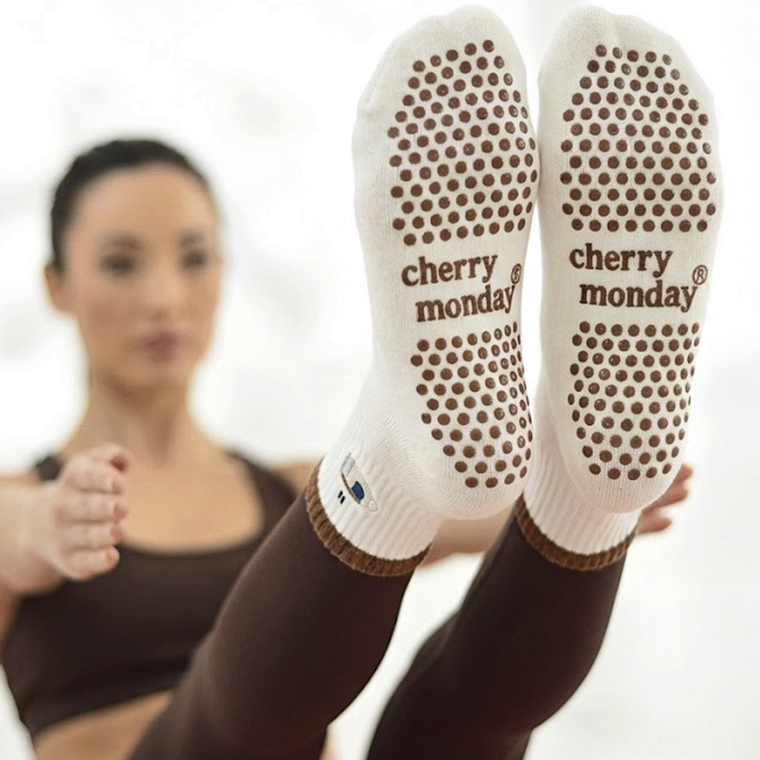 The Coffee Lover - Calcetines Antideslizantes para Yoga, Pilates y Barre